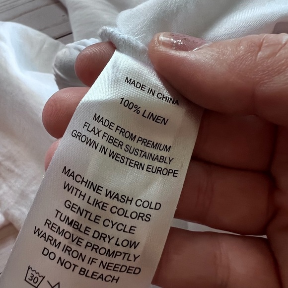 Quince 100% European Linen Pants White Sz X-Large Elastic Waist Relaxed Fit - Picture 12 of 16